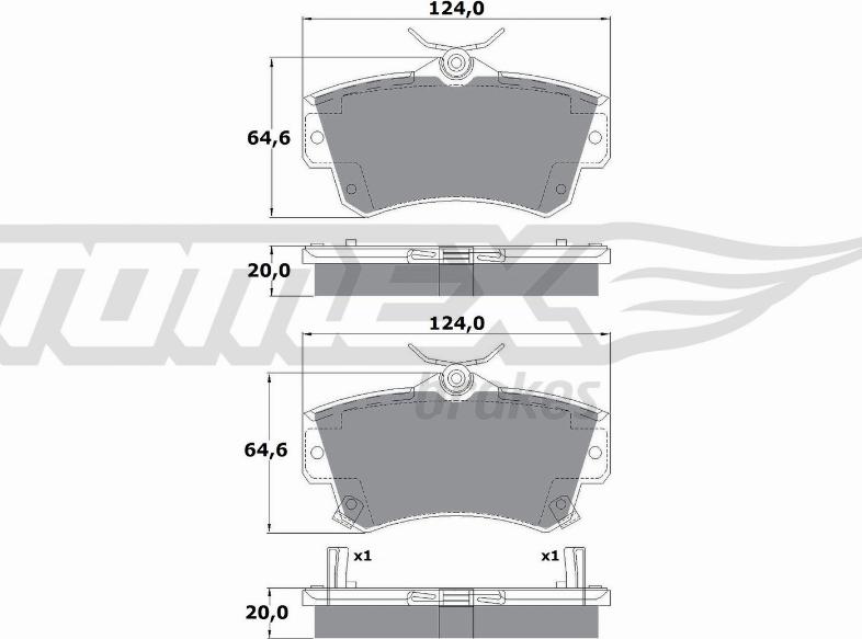 TOMEX brakes TX 14-97 - Гальмівні колодки, дискові гальма autozip.com.ua