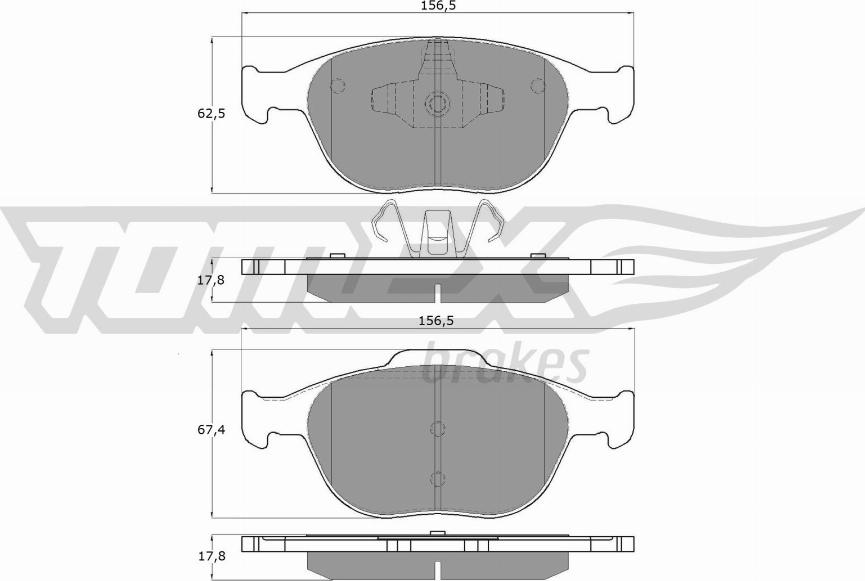 TOMEX brakes TX 14-49 - Гальмівні колодки, дискові гальма autozip.com.ua