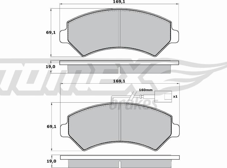 TOMEX brakes TX 14-40 - Гальмівні колодки, дискові гальма autozip.com.ua