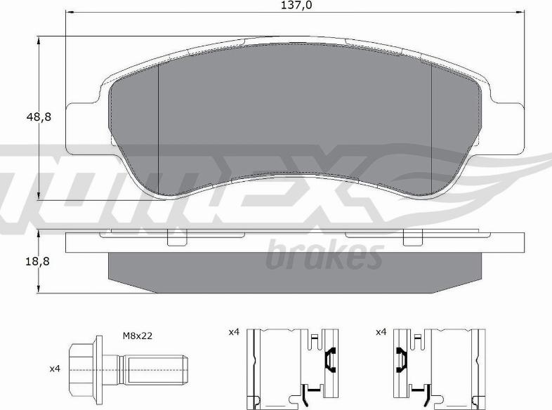 TOMEX brakes TX 14-41 - Гальмівні колодки, дискові гальма autozip.com.ua