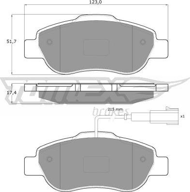 TOMEX brakes TX 14-42 - Гальмівні колодки, дискові гальма autozip.com.ua