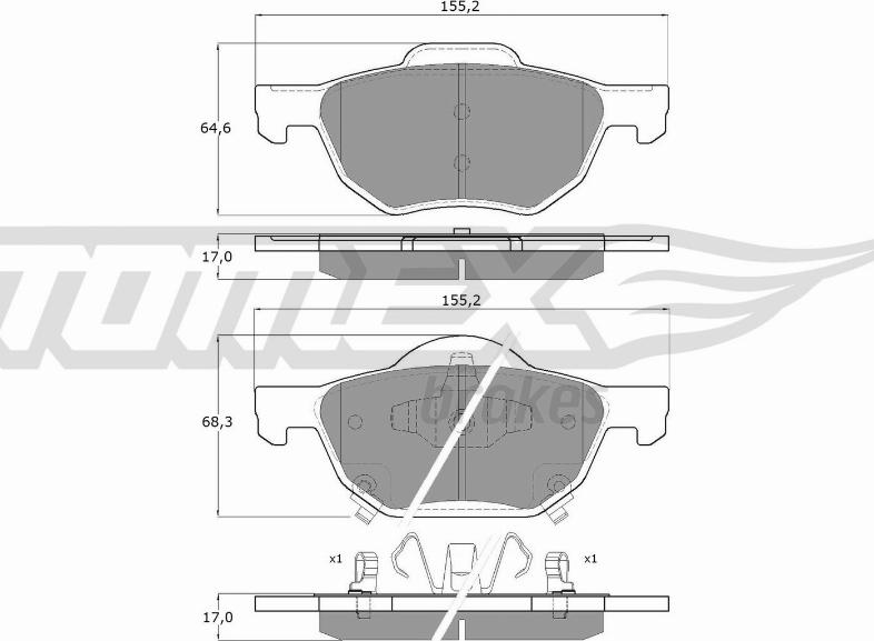 TOMEX brakes TX 14-50 - Гальмівні колодки, дискові гальма autozip.com.ua