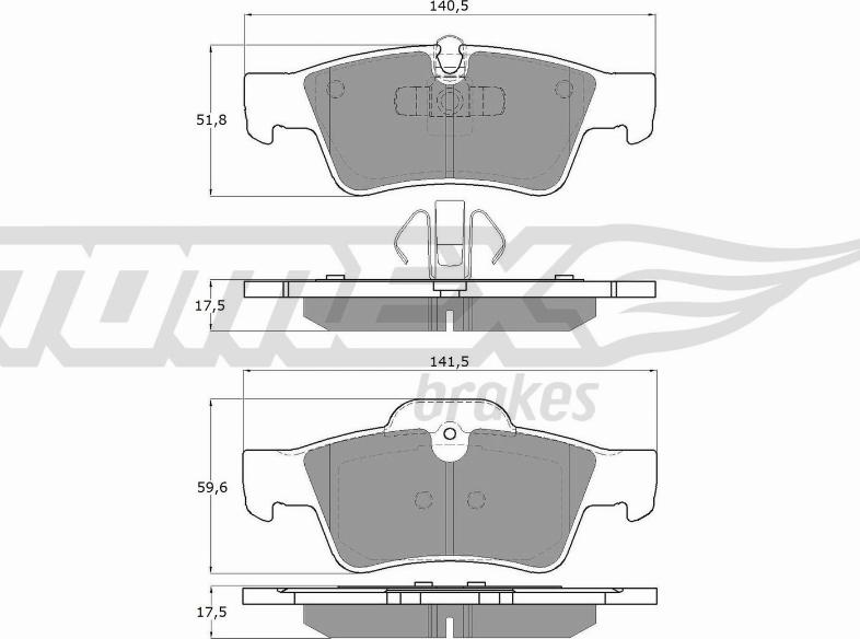 TOMEX brakes TX 14-58 - Гальмівні колодки, дискові гальма autozip.com.ua