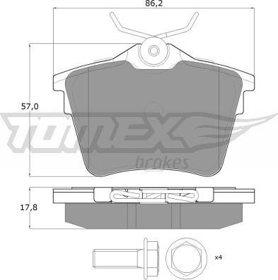 TOMEX brakes TX 14-69 - Гальмівні колодки, дискові гальма autozip.com.ua