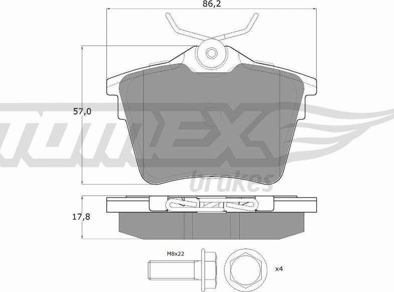 TOMEX brakes TX 14-69 - Гальмівні колодки, дискові гальма autozip.com.ua