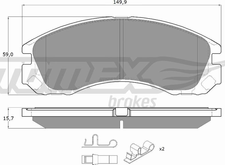 TOMEX brakes TX 14-60 - Гальмівні колодки, дискові гальма autozip.com.ua