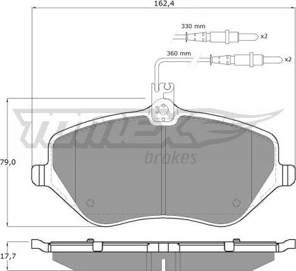 TOMEX brakes TX 14-68 - Гальмівні колодки, дискові гальма autozip.com.ua