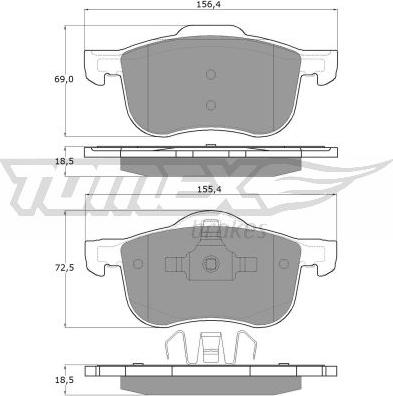 TOMEX brakes TX 14-04 - Гальмівні колодки, дискові гальма autozip.com.ua