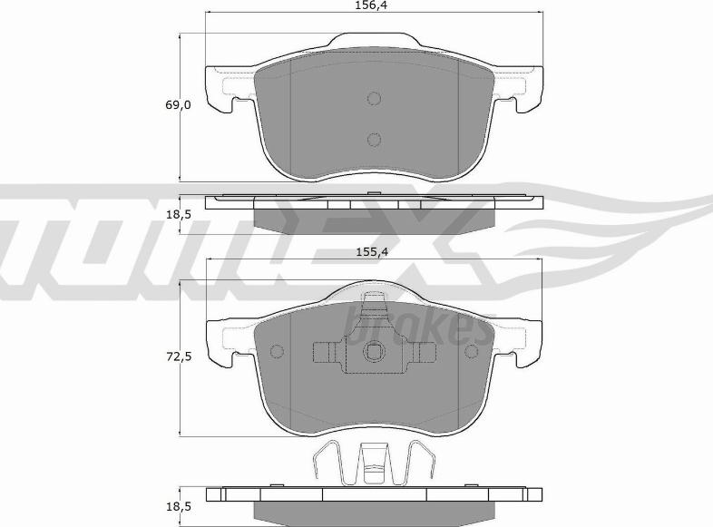 TOMEX brakes TX 14-04 - Гальмівні колодки, дискові гальма autozip.com.ua