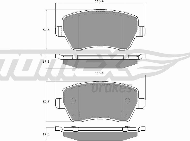 TOMEX brakes TX 14-16 - Гальмівні колодки, дискові гальма autozip.com.ua