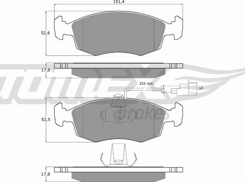 TOMEX brakes TX 14-11 - Гальмівні колодки, дискові гальма autozip.com.ua