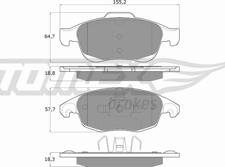 TOMEX brakes TX 14-84 - Гальмівні колодки, дискові гальма autozip.com.ua