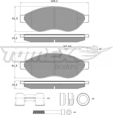 TOMEX brakes TX 14-39 - Гальмівні колодки, дискові гальма autozip.com.ua