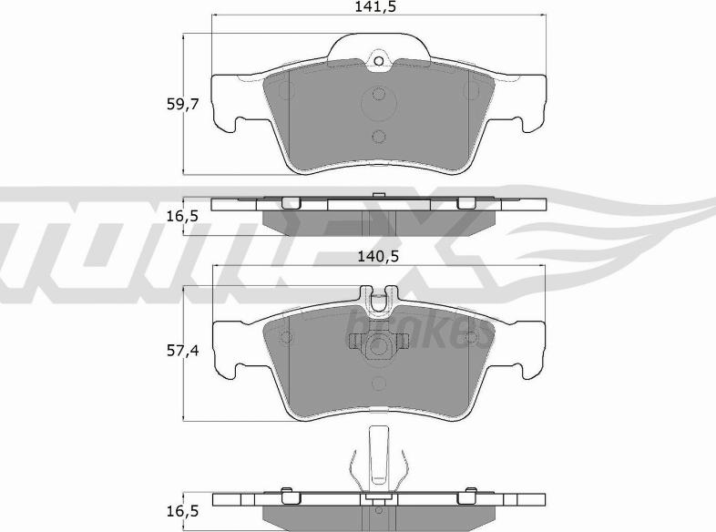 TOMEX brakes TX 14-30 - Гальмівні колодки, дискові гальма autozip.com.ua