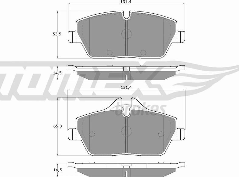 TOMEX brakes TX 14-331 - Гальмівні колодки, дискові гальма autozip.com.ua