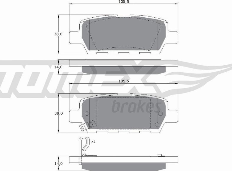 TOMEX brakes TX 14-21 - Гальмівні колодки, дискові гальма autozip.com.ua