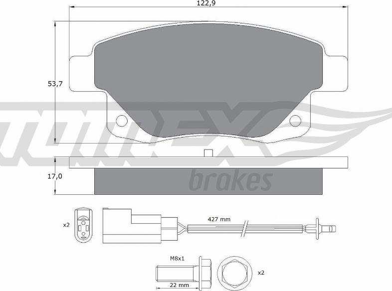 TOMEX brakes TX 14-75 - Гальмівні колодки, дискові гальма autozip.com.ua