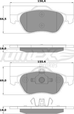 TOMEX brakes TX 14-71 - Гальмівні колодки, дискові гальма autozip.com.ua