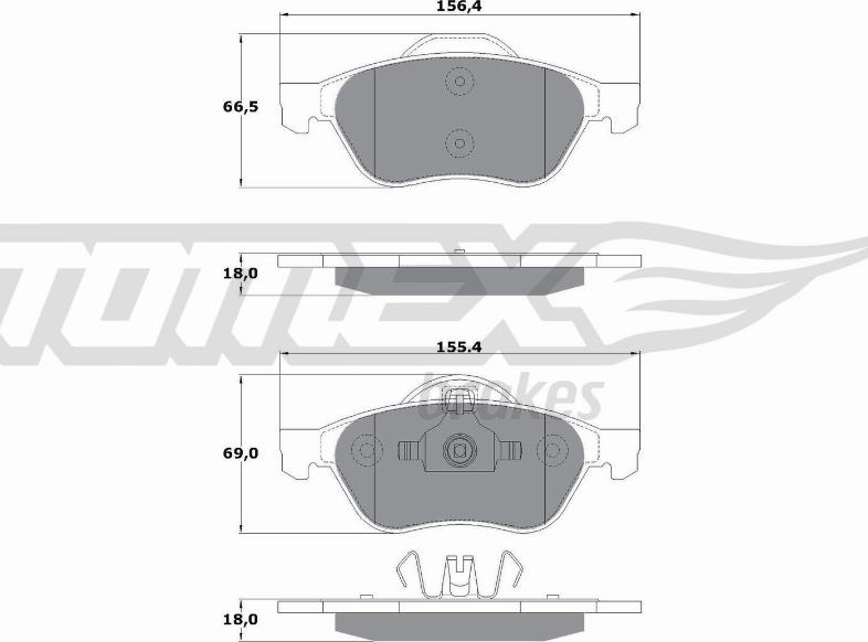 TOMEX brakes TX 14-71 - Гальмівні колодки, дискові гальма autozip.com.ua