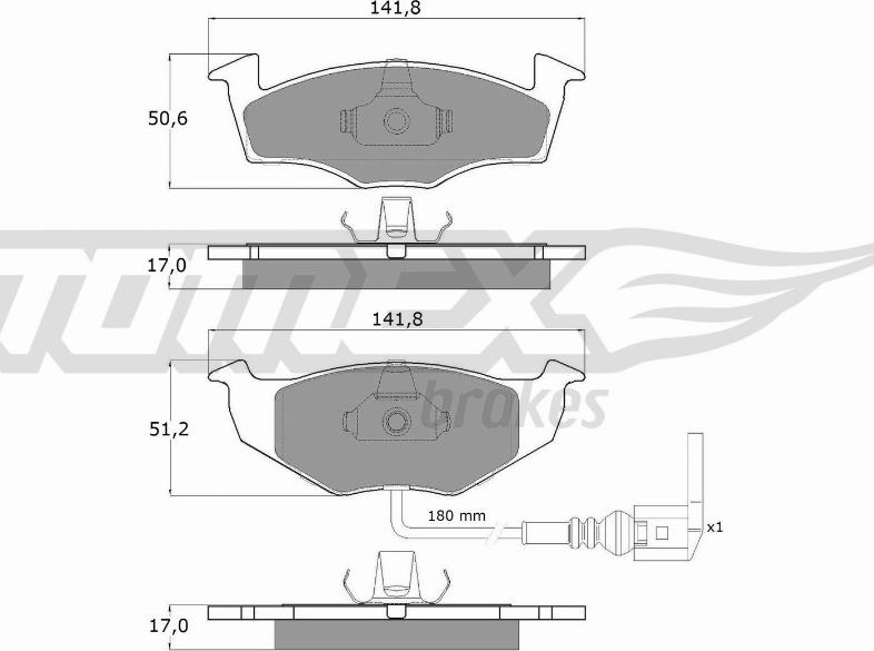 TOMEX brakes TX 14-78 - Гальмівні колодки, дискові гальма autozip.com.ua