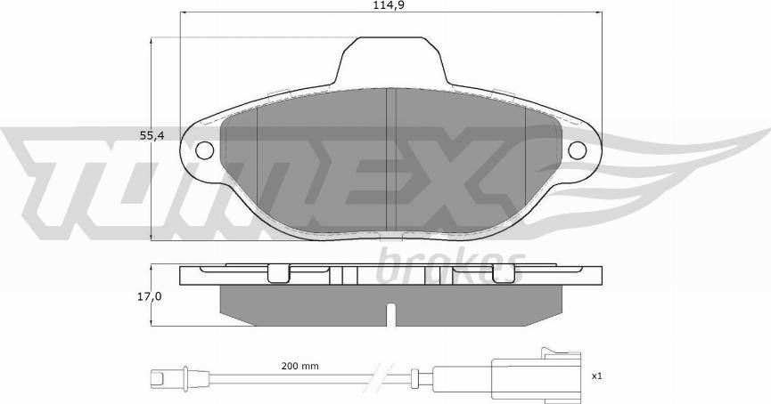 TOMEX brakes TX 15-96 - Гальмівні колодки, дискові гальма autozip.com.ua