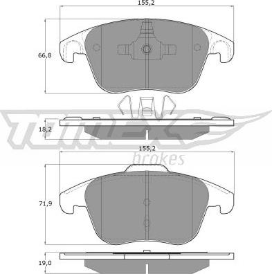 TOMEX brakes TX 15-93 - Гальмівні колодки, дискові гальма autozip.com.ua