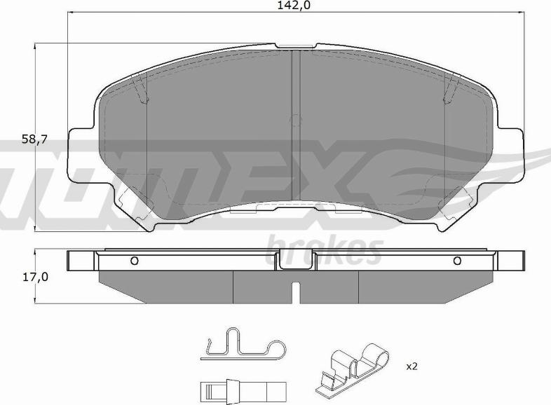 TOMEX brakes TX 15-97 - Гальмівні колодки, дискові гальма autozip.com.ua