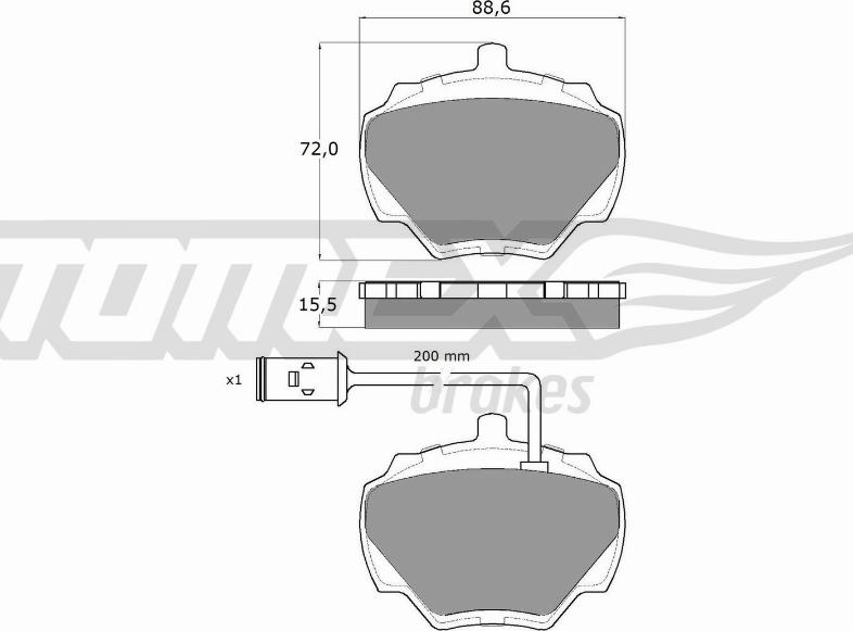 TOMEX brakes TX 15-50 - Гальмівні колодки, дискові гальма autozip.com.ua