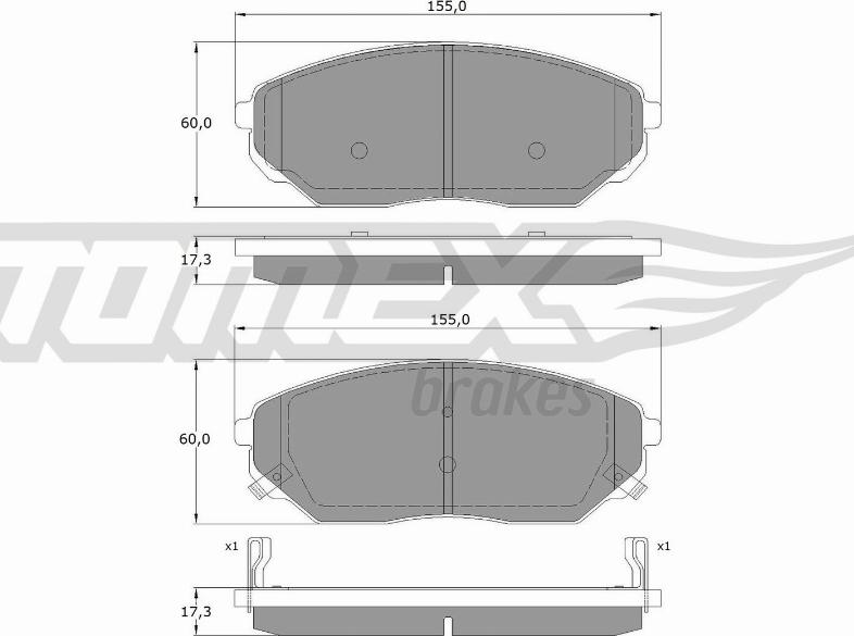 TOMEX brakes TX 15-53 - Гальмівні колодки, дискові гальма autozip.com.ua