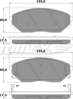 TOMEX brakes TX 15-53 - Гальмівні колодки, дискові гальма autozip.com.ua