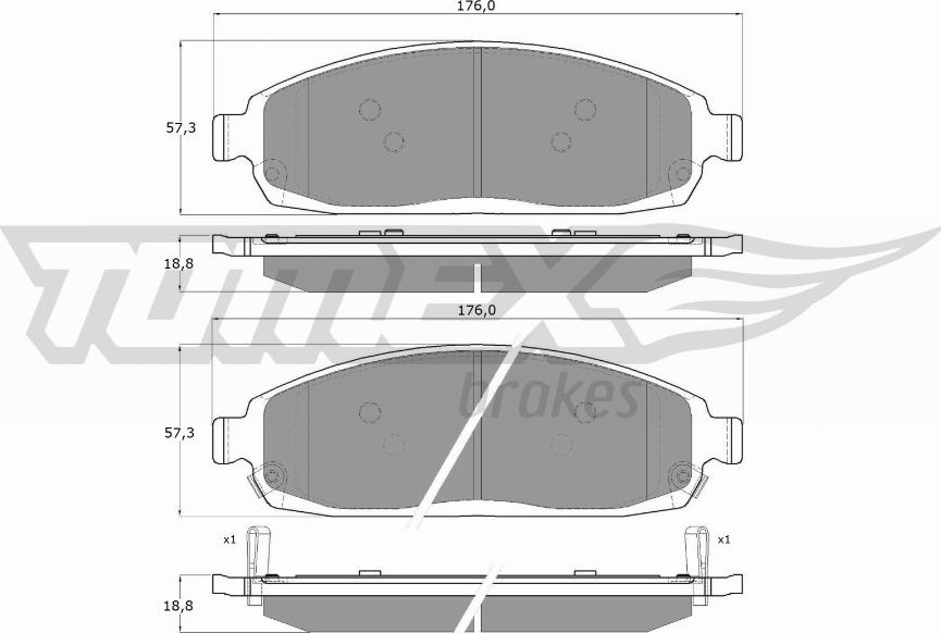 TOMEX brakes TX 15-52 - Гальмівні колодки, дискові гальма autozip.com.ua