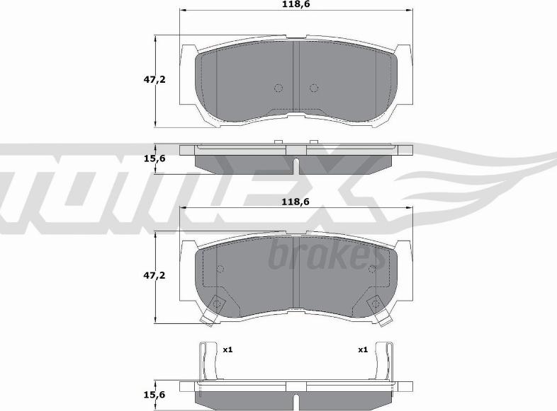 TOMEX brakes TX 15-64 - Гальмівні колодки, дискові гальма autozip.com.ua