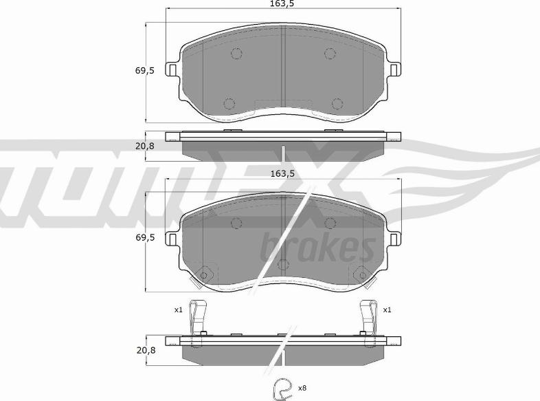 TOMEX brakes TX 15-65 - Гальмівні колодки, дискові гальма autozip.com.ua