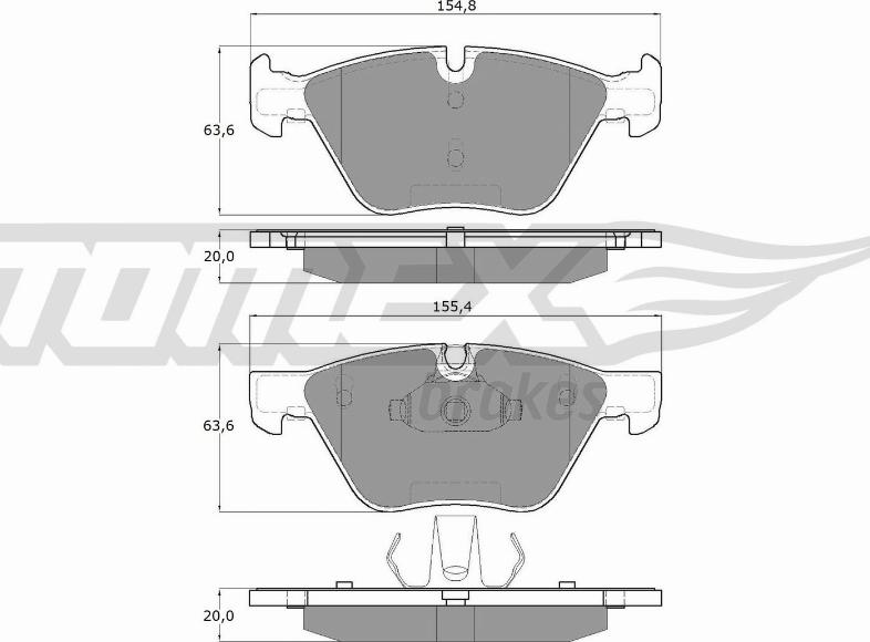 TOMEX brakes TX 15-09 - Гальмівні колодки, дискові гальма autozip.com.ua