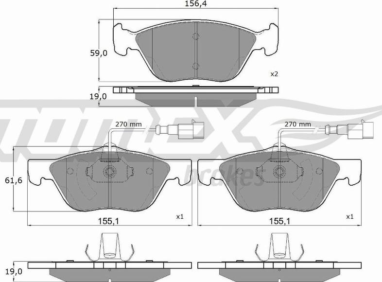 TOMEX brakes TX 15-05 - Гальмівні колодки, дискові гальма autozip.com.ua