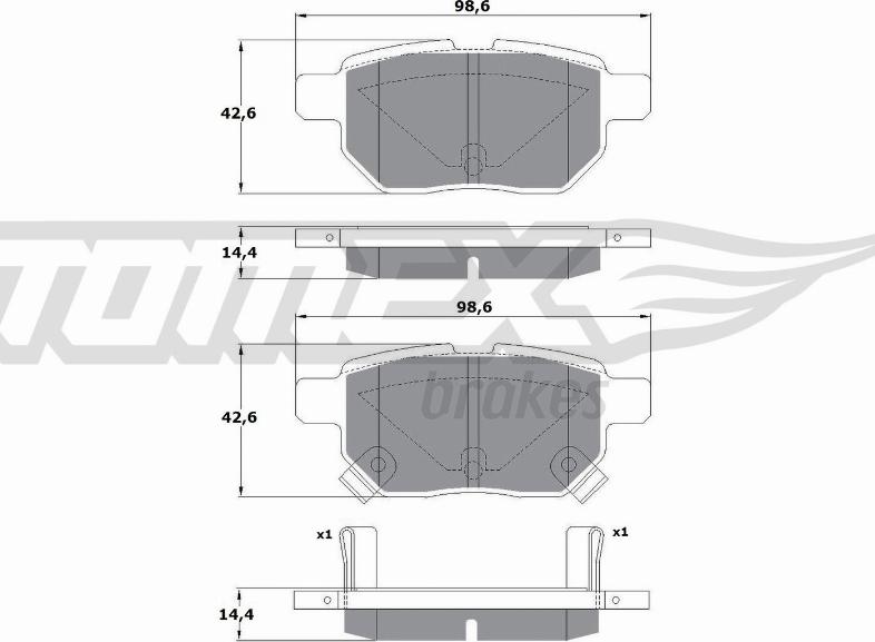 TOMEX brakes TX 15-01 - Гальмівні колодки, дискові гальма autozip.com.ua