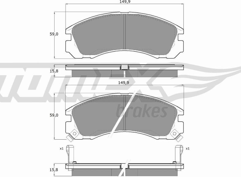 TOMEX brakes TX 15-03 - Гальмівні колодки, дискові гальма autozip.com.ua