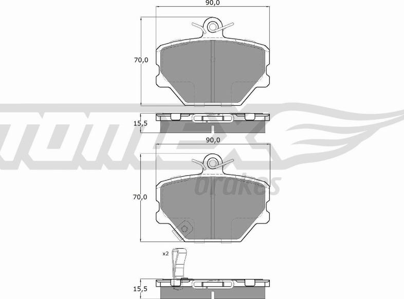 TOMEX brakes TX 15-07 - Гальмівні колодки, дискові гальма autozip.com.ua