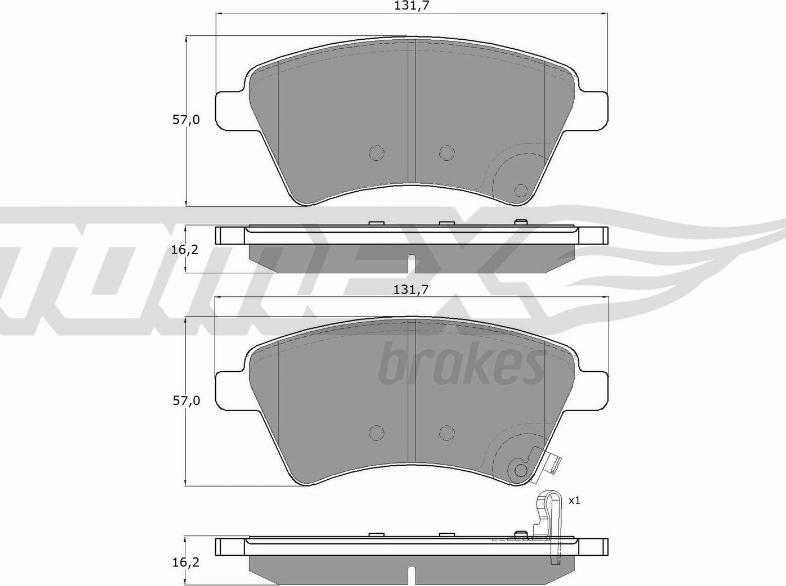 TOMEX brakes TX 15-19 - Гальмівні колодки, дискові гальма autozip.com.ua