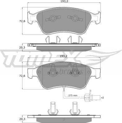 TOMEX brakes TX 15-10 - Гальмівні колодки, дискові гальма autozip.com.ua