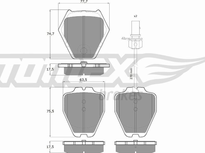 TOMEX brakes TX 15-12 - Гальмівні колодки, дискові гальма autozip.com.ua