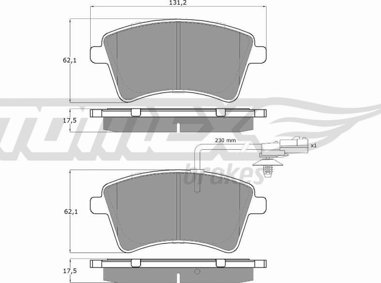 TOMEX brakes TX 15-841 - Гальмівні колодки, дискові гальма autozip.com.ua