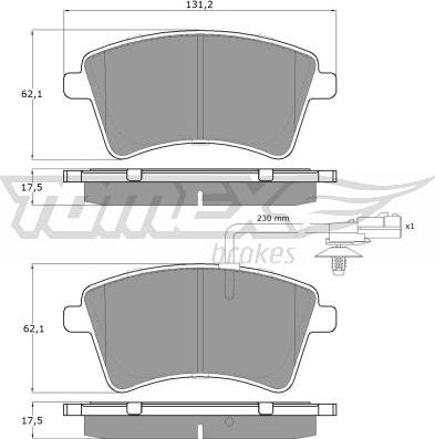 TOMEX brakes TX 15-841 - Гальмівні колодки, дискові гальма autozip.com.ua