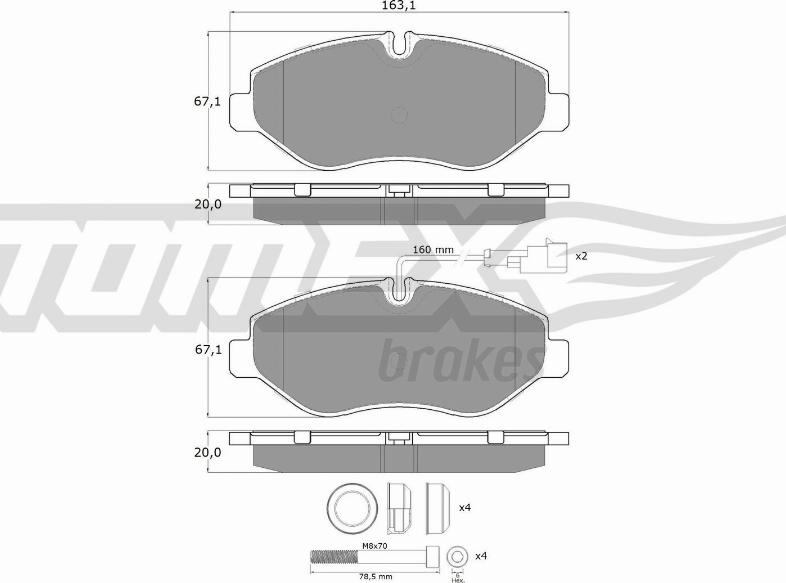 TOMEX brakes TX 15-861 - Гальмівні колодки, дискові гальма autozip.com.ua