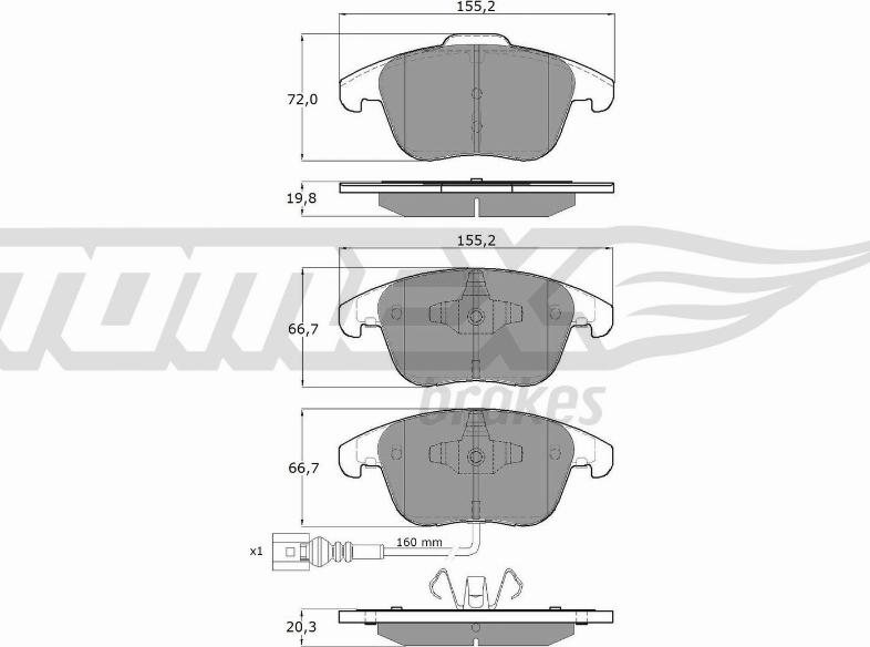 TOMEX brakes TX 15-82 - Гальмівні колодки, дискові гальма autozip.com.ua