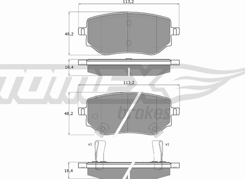 TOMEX brakes TX 15-87 - Гальмівні колодки, дискові гальма autozip.com.ua