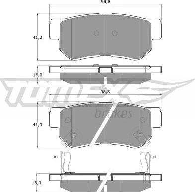TOMEX brakes TX 15-35 - Гальмівні колодки, дискові гальма autozip.com.ua