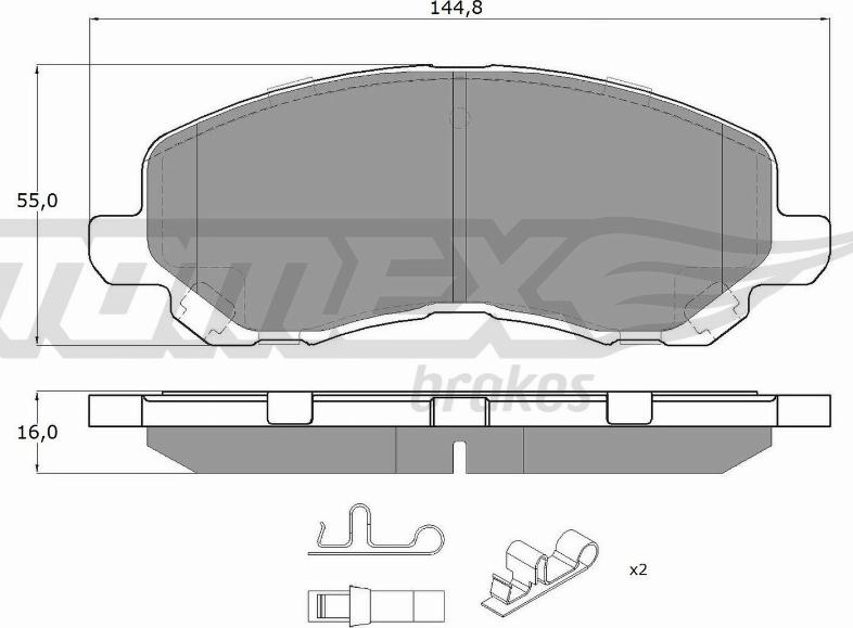 TOMEX brakes TX 15-27 - Гальмівні колодки, дискові гальма autozip.com.ua