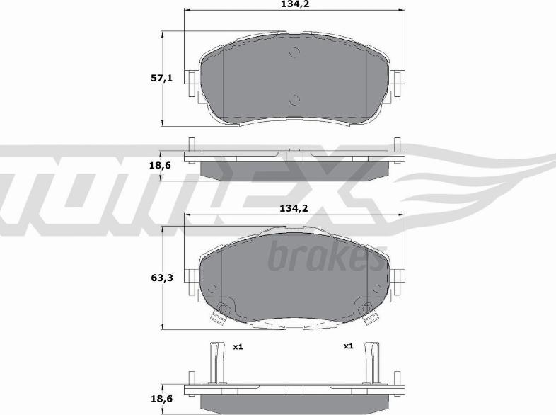 TOMEX brakes TX 16-99 - Гальмівні колодки, дискові гальма autozip.com.ua