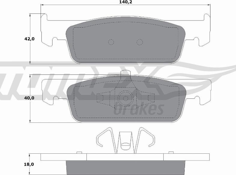 TOMEX brakes TX 16-94 - Гальмівні колодки, дискові гальма autozip.com.ua